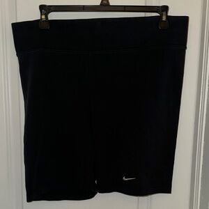 Nike Black Women's Bike Shorts with Silver Swoosh